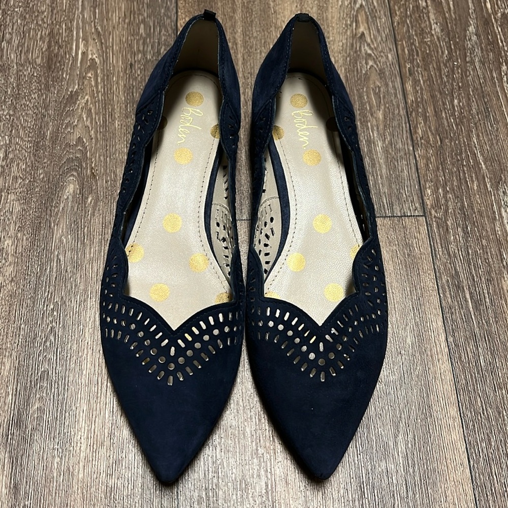 Navy Suede Boden Esme Low Heels 39 size 8